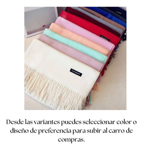 Bufanda Echarpe Cubre Hombros Tipo Cashmere 170x70 Colores