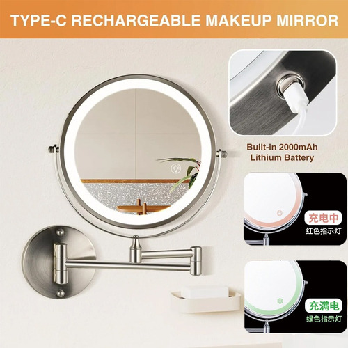 Espejos Para Maquillaje Con Luz Espejo Plegable De Pared