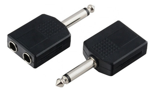 Conector Adaptador Plug 1/4 Mono A 2 Jack 1/4 Mono Plastico