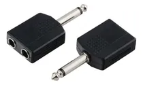 Comprar Conector Adaptador Plug 1\u002F4 Mono A 2 Jack 1\u002F4 Mono Plastico