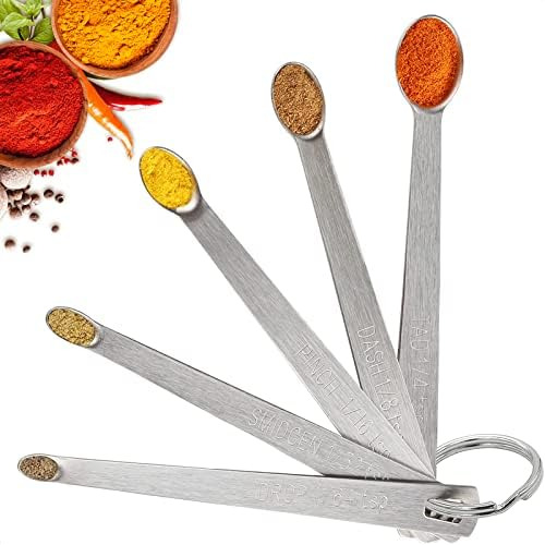 Juego De Cucharas Medidoras De Acero Inoxidable - 5 Piezas C