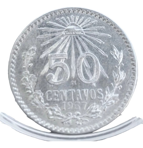 Moneda 50 Centavos 1937 De Plata 0720, Alta Condicion