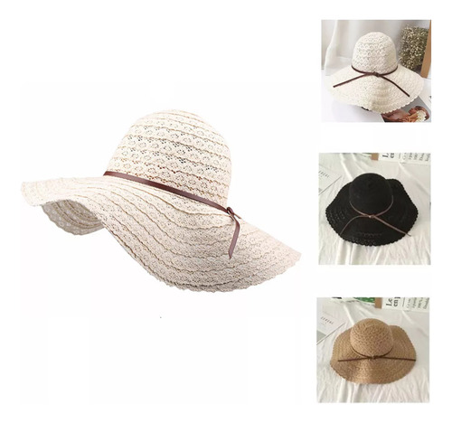 Sombrero De Playa De Ala Ancha Para Verano, Para Mujer.
