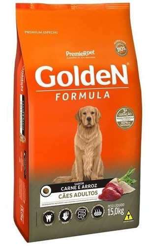 Ração Golden Cães Adultos Carne E Arroz 15kg