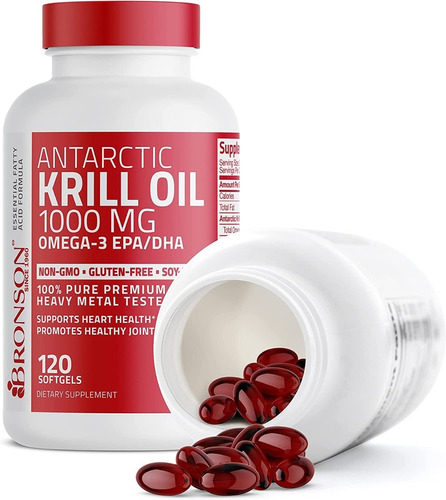 Suplemento Bronson Óleo de Krill 1000mg ômega 3- 120 softgels