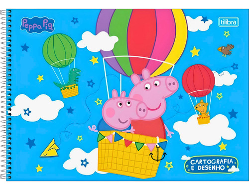 Caderno De Desenho Capa Dura Peppa Pig 80 Folhas Tilibra