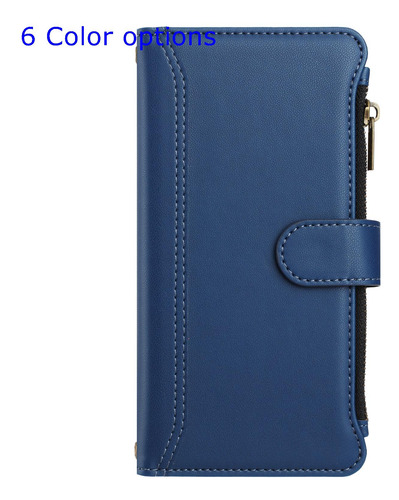 Funda Tipo Cartera De Piel Con Cierre De 9 Ranuras Para Huawei Honor Serie 9/90, A Prueba De Golpes, Correa De Muñeca, 6 Colores, Desmontable