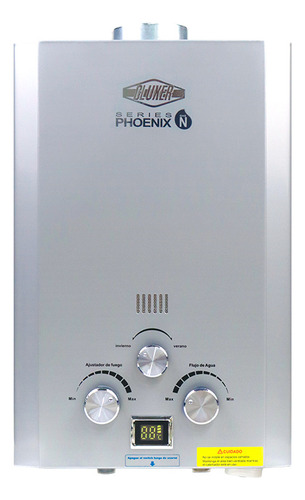Boiler 1 Servicio 6l Por Minuto Gas Natural Series Phoenix Color Plateado Tipo De Gas Gn
