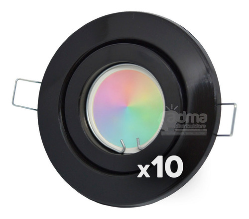 Spot Embutir Circular + Dicroica Rgb Colores Led 7w Pack X10