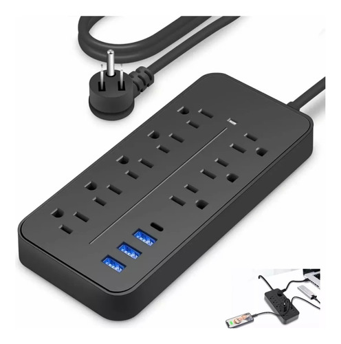 Multicontactos Electricos Usb Premium Regleta 8+3+1accesorio