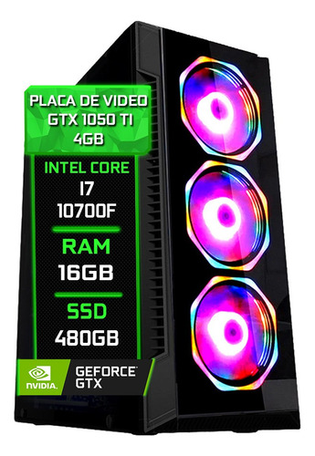 Pc Gamer Fácil Intel I7 10700f 16gb Gtx 1050ti 4gb Ssd 480gb