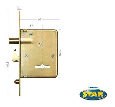 Cerrojo Star 225 Tipo Prive 212 Porton Corredizo Puerta