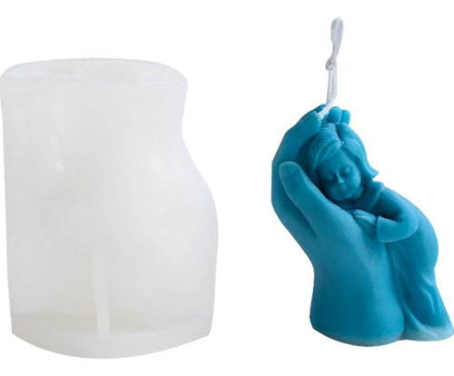 Molde Silicona Vela Bebe En Manos De La Madre