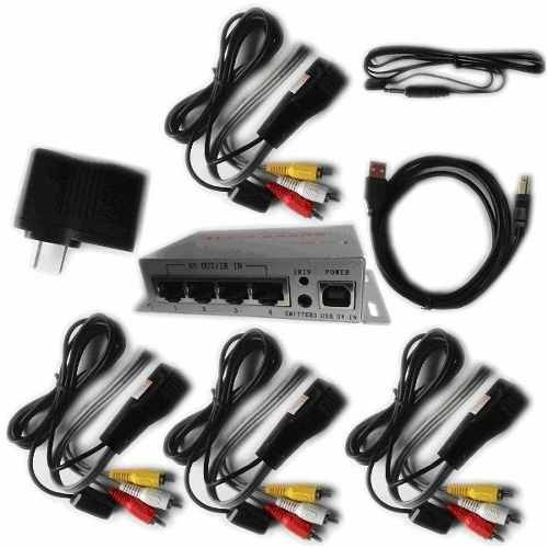 Extensor De Controle Remoto Audio E Video Cabo Rede 4 Pontos