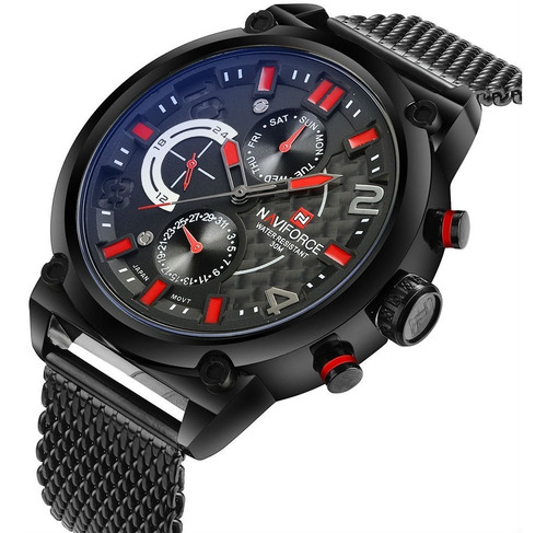 Reloj Hombre Naviforce De Lujo, Militar Y Deportivo, Análogo