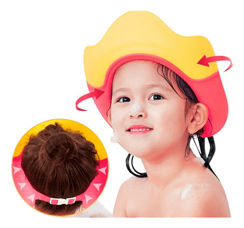 Gorro De Ducha Protector Bebe Niño Niña Visera Baño Diseño