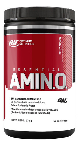 Suplemento en polvo Optimum Nutrition  Essential Amin.o. Essential Amin.o. Energy aminoácidos sabor fruit fusion en pote de 270g