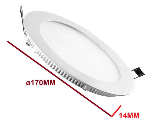 Imagen 3 de 7 de Panel Led De Embutir Redondo 12w