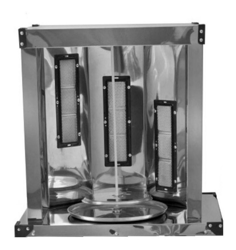 Imagem 3 de 8 de Carrinho De Churrasco Grego Inox Com 1 Torre 3 Queimadores