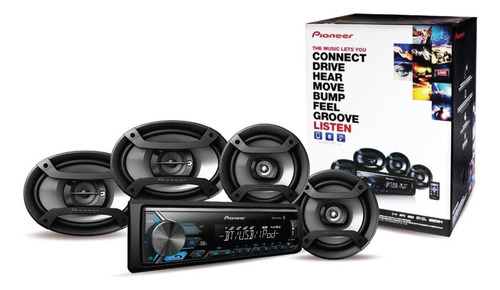 Combo Stereo + Parlantes Pioneer Mxt - X3969bt St+6x9+6.5 Color Negro