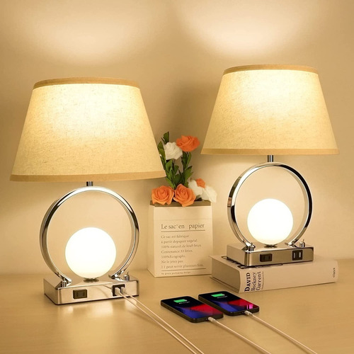 Lámpara Tipo Caperuza De Mesa Decorativa Alb