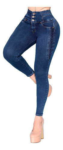 Jeans Mujer Pantalón Colombiano Mezclilla Strech Push  Up 28