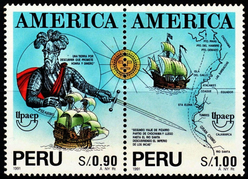 Descubrimiento - Barco - Upaep - Perú - Serie Mint - Yv991-2