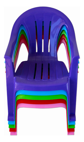 Silla Sillon Infantil Plastica Isabella Con Apoyabrazos Color Violeta