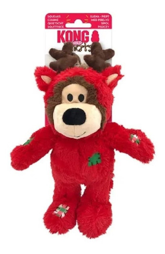 Imagen 1 de 2 de Juguete Kong Perro Oso Wild Knots Christmas Red- S/m