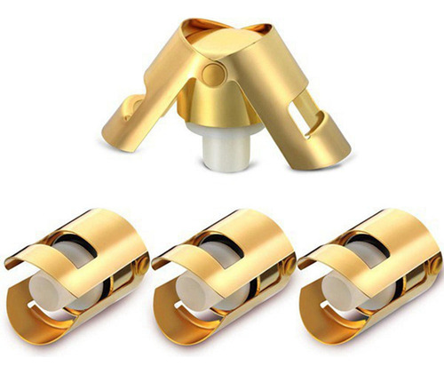 Tapón De Botella De Champán De Acero Inoxidable Oro