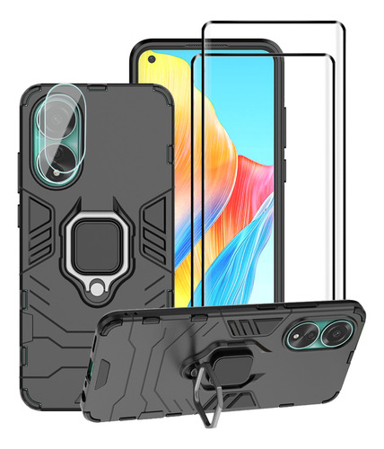 Funda Para Oppo A78 4g Uso Rudo + 2 Micas + 2 Lente