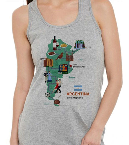 Musculosa Argentina Mapa Cultura