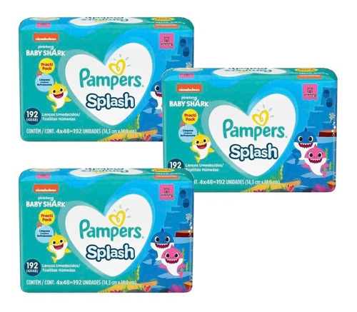 Kit Lenços Umedecidos Pampers Splash Caixa Fechada -original