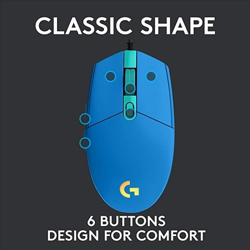 Mouse Logitech G Series Lightsync G203 Azul
