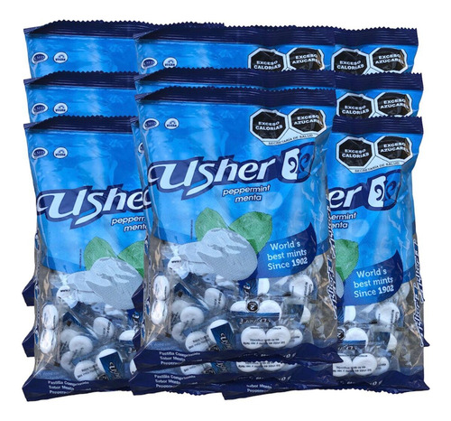 Usher Caramelo Pastilla Menta 3600 Pz De 2 Pastillas C/u
