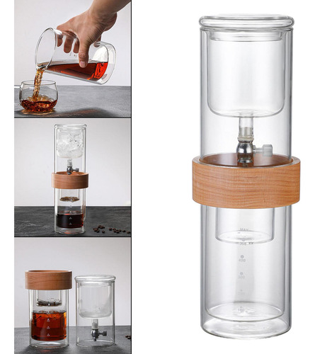 Vidrio Hielo Goteo Cafetera Té Café Hervidor Botella Para