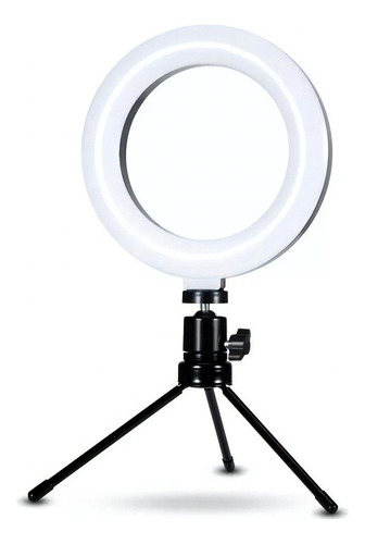 Ring Light Led Mesa Iluminador Pequena Tripé 6 Polegada 16cm