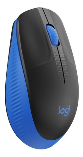 Mouse Logitech M190 Inalambrico Full Size Azul Negro