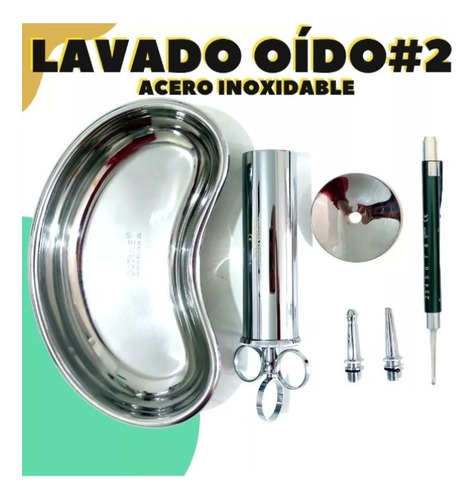 Kit Completo Lavado Oídos Con Linterna Led Original Pacard