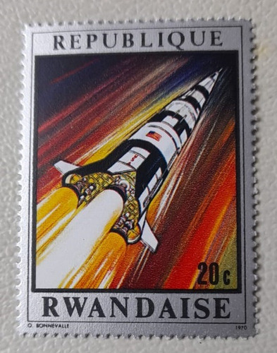 Sello - Ruanda - 1970 Vuelo Espacial Del Apolo 13
