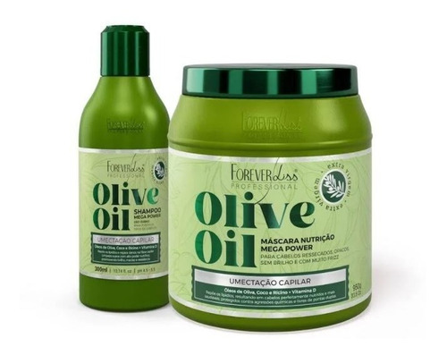 Kit Olive Oil Shampoo 300ml E Máscara 950g Forever Liss