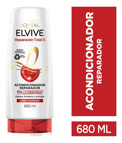 Elvive Acondicionador Reparacion Total 5 Keratina  680 Ml