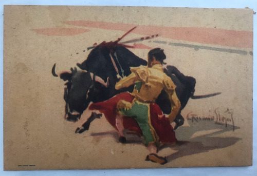  Postal Corrida De Toros Torero Antigua Vintage