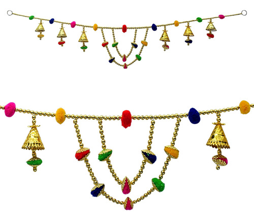 Satvik 1 Unidad Cenefa Campana Pompon Decoracion Diwali Para