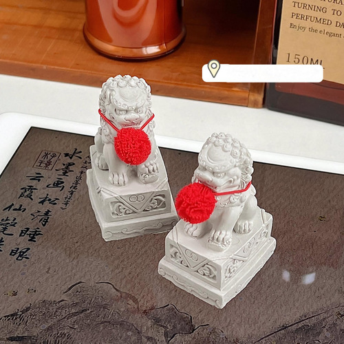 5 Paquete De 5-6 2 Estatuas De Piedra De Perros Fu 5 Piezas