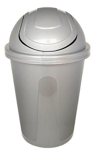 3 Botes De Basura Plástico 12 Litros Tapa Balancín Gris