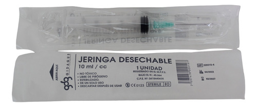 Jeringa Estéril Gidagus 10ml (bulto 1200 Und)