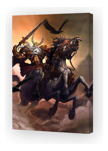 Cuadro Canvas Odin Dios Nordico Mitologia Vikingo God M4