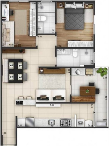 Imagem 15 de 15 de Apartamento, 2 Dorms Com 70.79 M² - Guilhermina - Praia Grande - Ref.: Fct62 - Fct62
