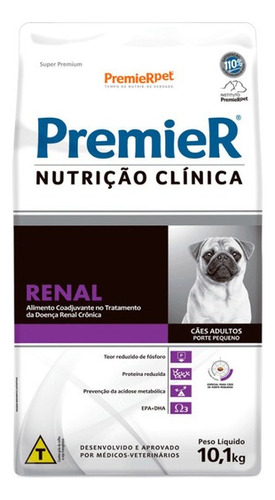 Ração Premier Renal Para Cães Adultos Porte Pequeno - 10,1kg